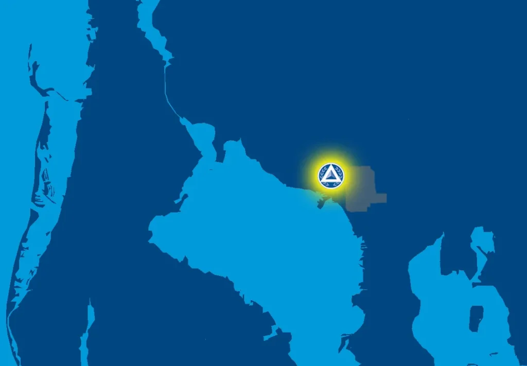 Map showing the campus location
