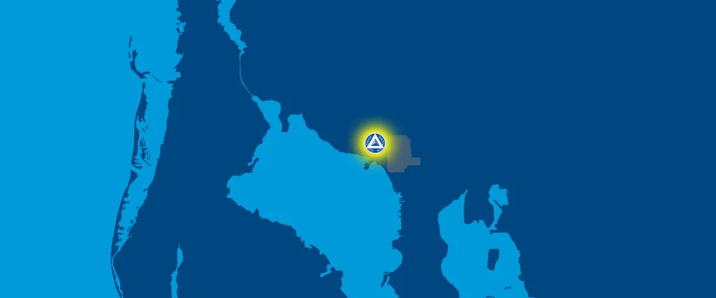 Map showing the campus location